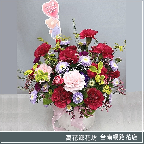 媽媽謝謝妳 鮮花康乃馨母親節盆花 台南市花店