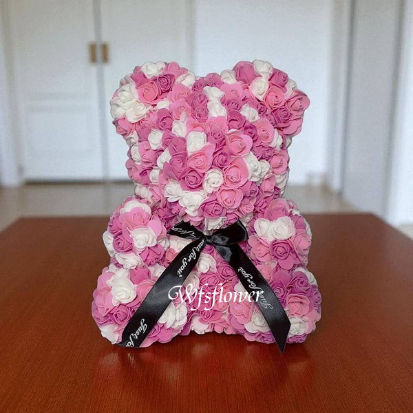 永生粉愛你玫瑰泰迪熊