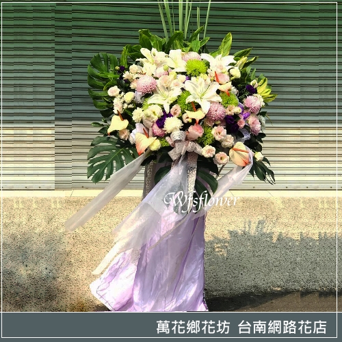 素雅型高架花籃 台南市花店