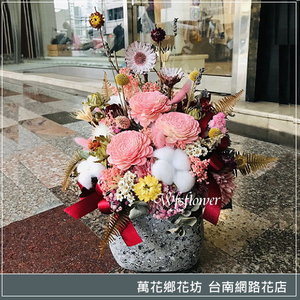 J053 粉色索拉花盆 祝賀花禮 台南市花店