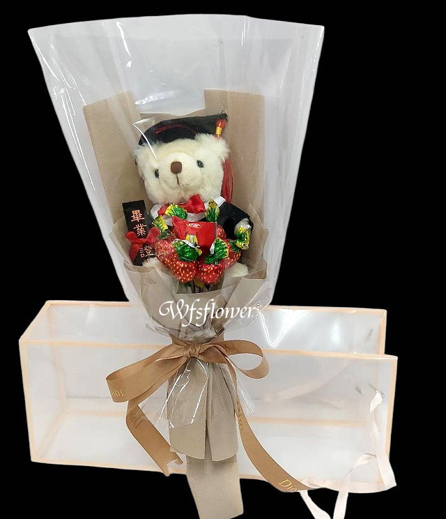 N089 可愛畢業熊糖果花束 畢業花束 台南市花店