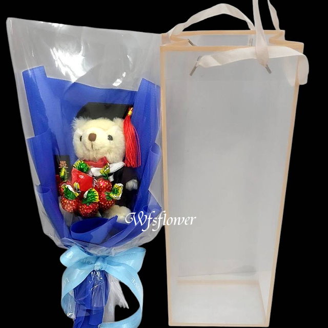 N089 可愛畢業熊糖果花束 畢業花束 台南市花店